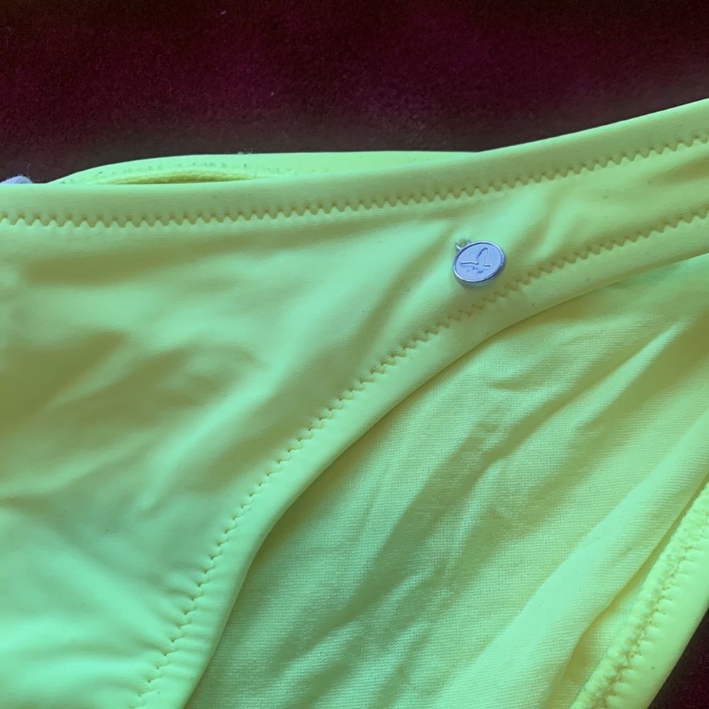 AE Neon Yellow Boho Fringe Convertible 2 Piece Swimsuit - Picture 12 of 14